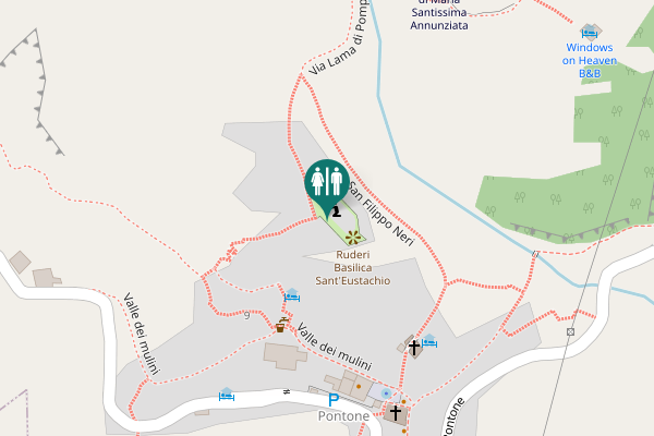 Map showing location of Toilette
