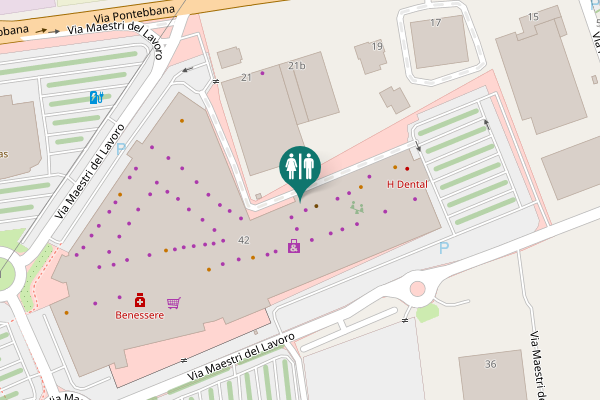Map showing location of Via Maestri del Lavoro 42 Toilet