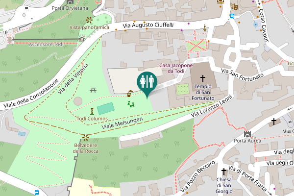 Map showing location of Piazza San Martino Toilet