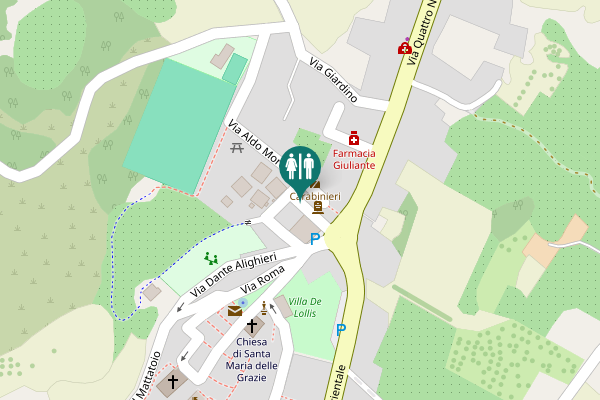 Map showing location of Casalincontrada Toilet