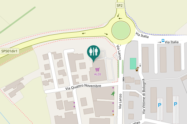 Map showing location of Via Lanzo 213 Toilet