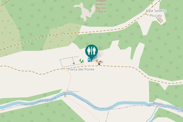 Map showing location of Bioglio Toilet