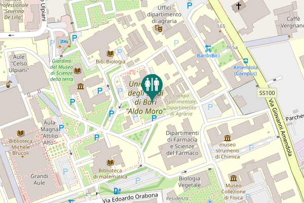 Map showing location of Percorso all'aperto Museo di Scienze della Terra Di Bari Campus Toilet