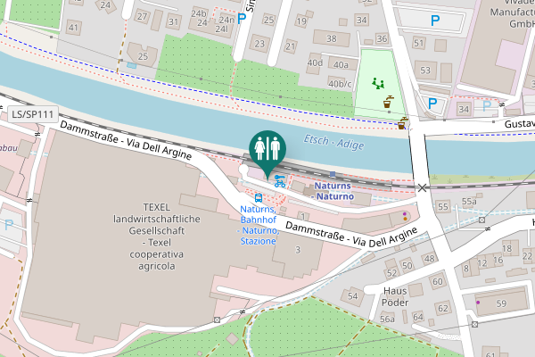 Map showing location of Bahnhofstraße - Via Stazione 44 Toilet