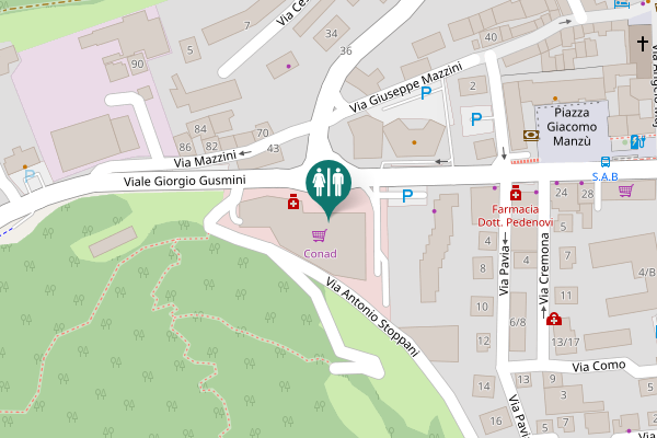 Map showing location of Clusone Toilet