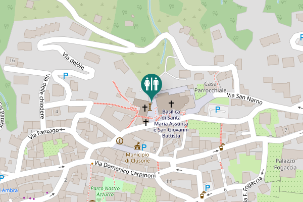 Map showing location of Piazzetta Monsignore Attilio Plebani Toilet