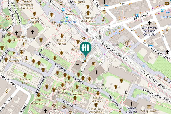 Map showing location of Rome Toilet
