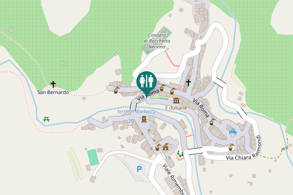 Map showing location of Passeggiata Lungobarbaira Toilet