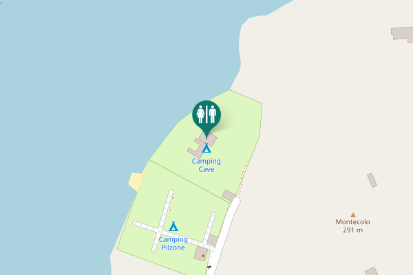 Map showing location of Via Cave 13 Toilet
