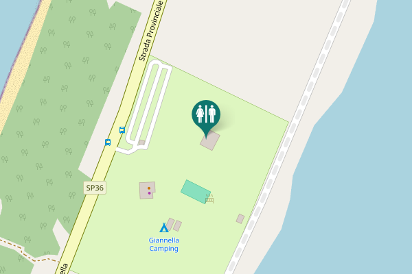 Map showing location of Strada Vicinale del Pino Toilet
