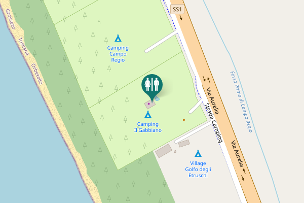 Map showing location of Strada Camping Toilet