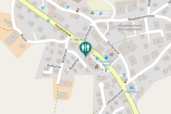 Map showing location of Hauptstrasse 42 Toilet