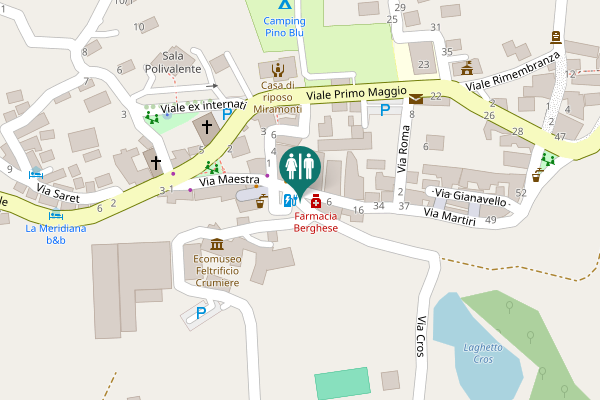 Map showing location of Toilettes publiques