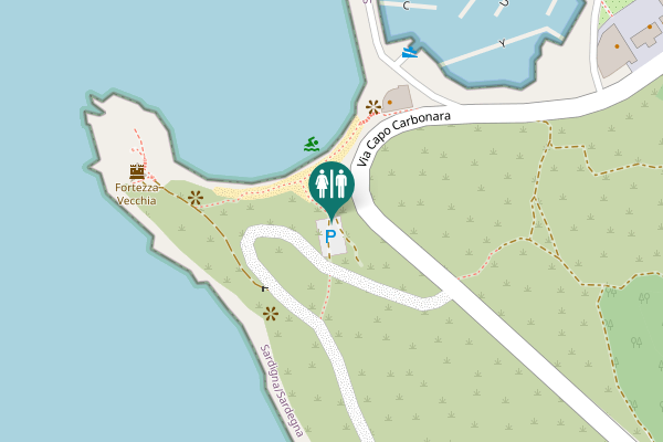 Map showing location of Crabonaxa/Villasimius Toilet