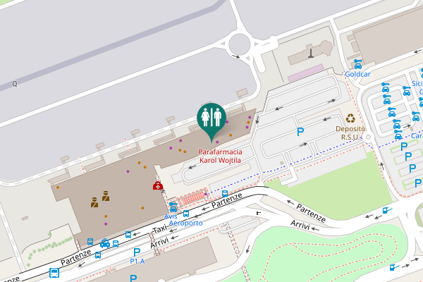 Map showing location of Departures Toilet