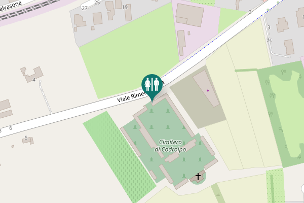 Map showing location of Viale Rimembranza Toilet