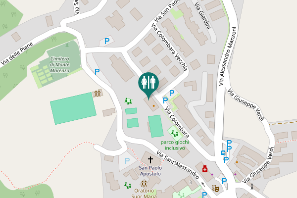 Map showing location of Via Colombara Toilet