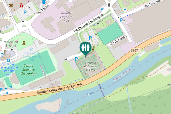 Map showing location of Viale dei cipressi Toilet