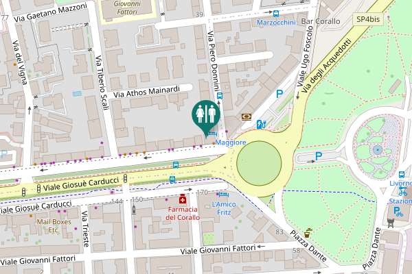 Map showing location of Viale Giosuè Carducci 301 Toilet