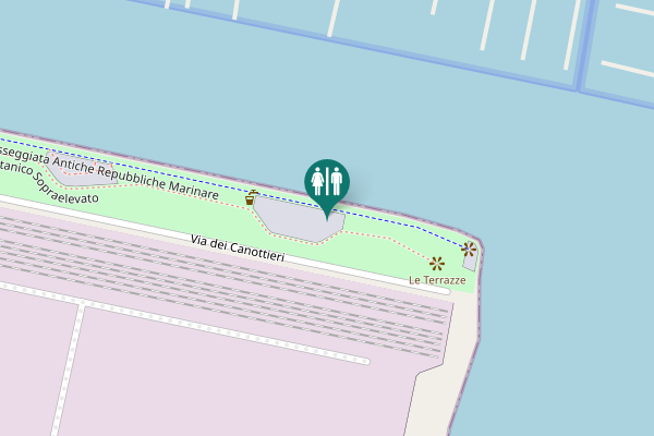 Map showing location of Baia degli Eventi Toilet