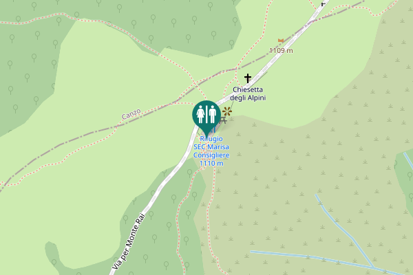 Map showing location of Via per Monte Rai Toilet