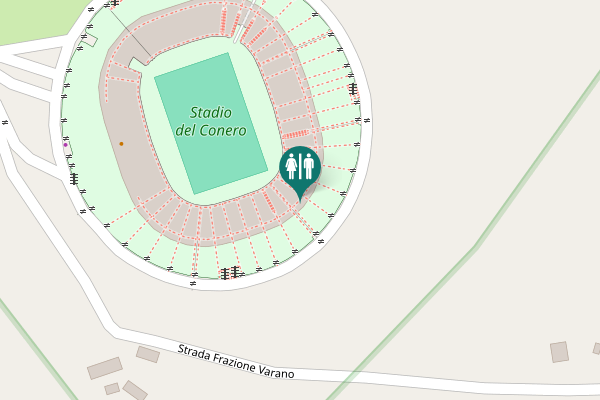 Map showing location of Ancona Toilet