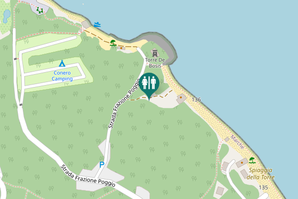 Map showing location of Strada Frazione Poggio 173 Toilet