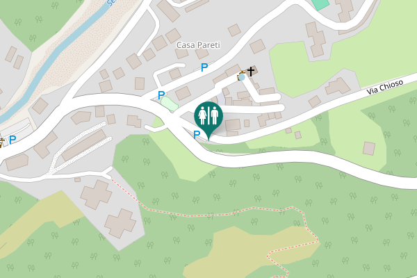 Map showing location of Via Chioso Toilet