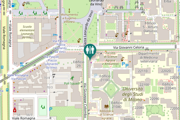 Map showing location of Via Giuseppe Colombo 81a Toilet