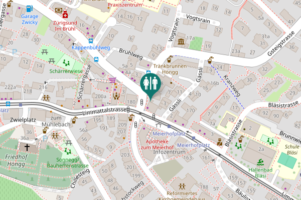 Map showing location of Limmattalstrasse 178 Toilet