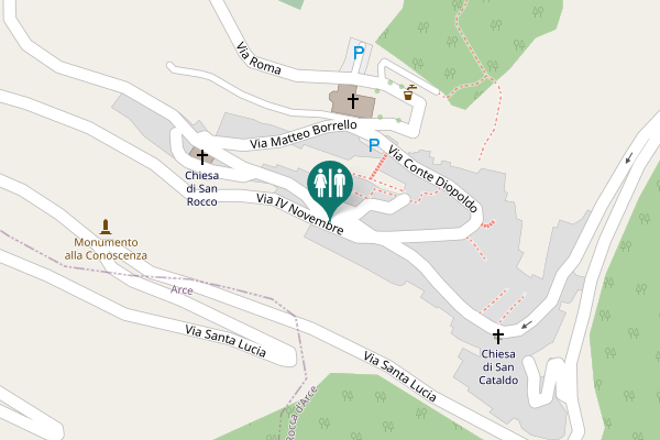 Map showing location of Via IV Novembre Toilet