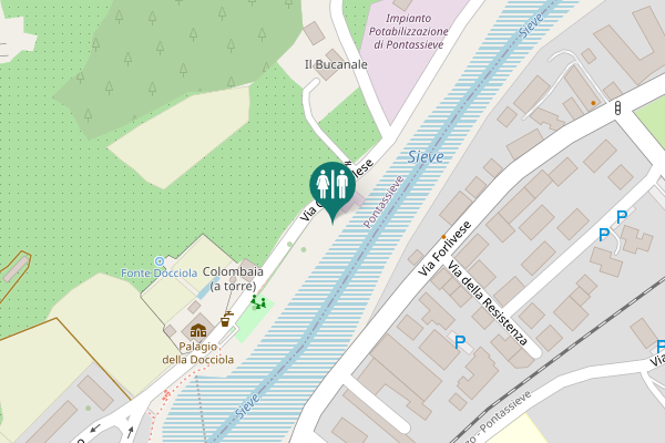Map showing location of Via Colognolese Toilet
