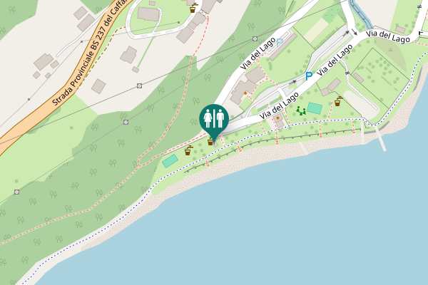 Map showing location of Via del Lago Toilet