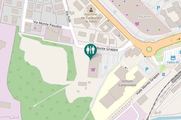 Map showing location of Viale Monte Grappa Toilet