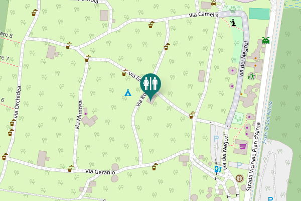 Map showing location of via Rosa Toilet