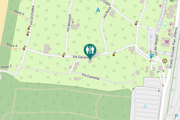 Map showing location of Via Geranio Toilet