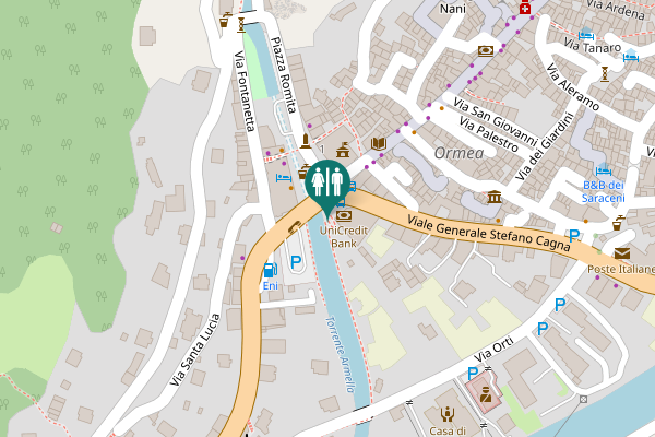 Map showing location of Via Angelo Silvio Novaro Toilet