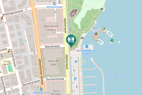 Map showing location of Hafen Enge