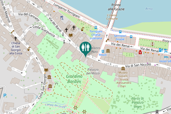 Map showing location of Via dei Bardi 6 R Toilet