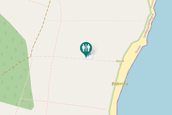 Map showing location of Orosei Toilet