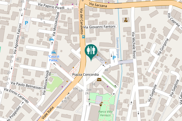 Map showing location of Piazza Concordia 37 Toilet