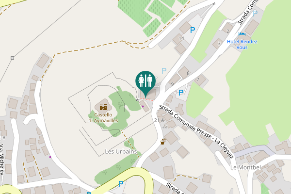 Map showing location of Strada Comunale della Cave Toilet