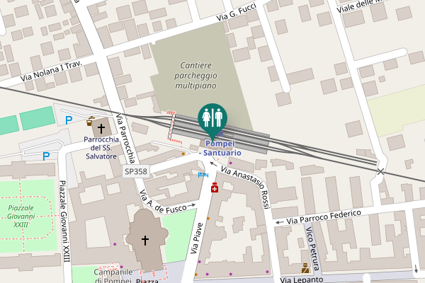 Map showing location of Piazza Vittorio Veneto Toilet