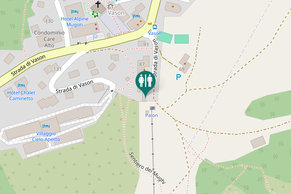 Map showing location of Strada di Vason 87 Toilet