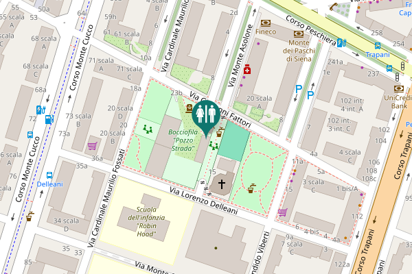 Map showing location of Via Monte Asolone 15 Toilet