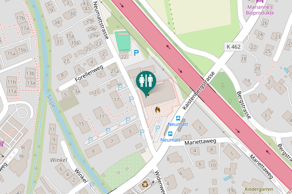 Map showing location of Neumattstrasse 2 Toilet
