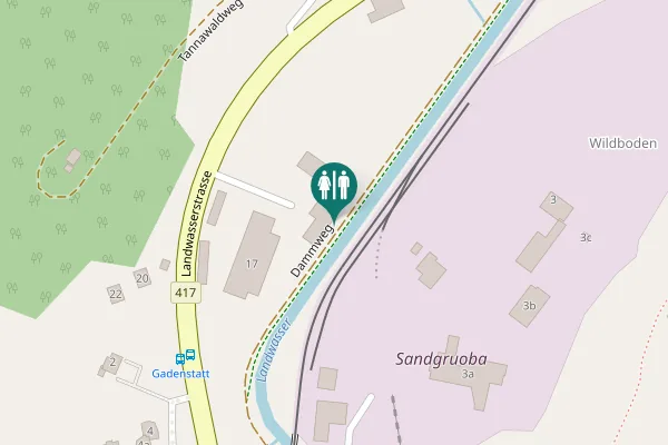 Map showing location of Dammweg Toilet