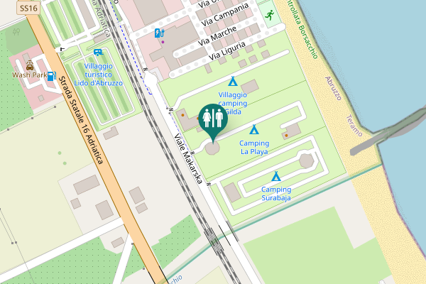 Map showing location of Viale Makarska Toilet