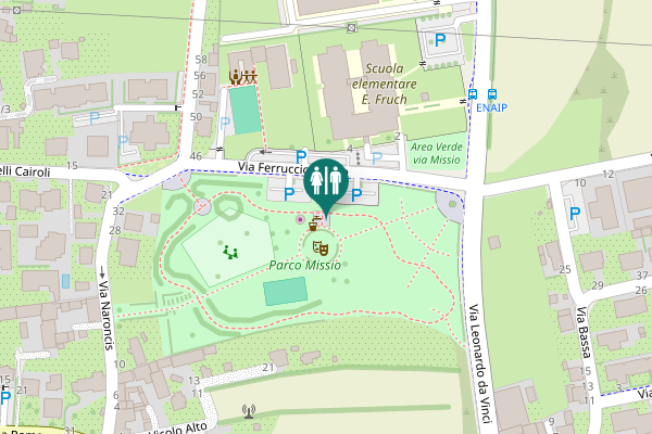 Map showing location of Via Ferruccio Missio 6 Toilet