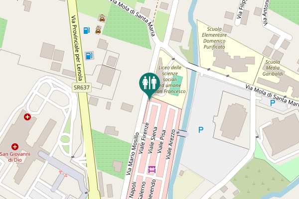 Map showing location of Viale Firenze Toilet